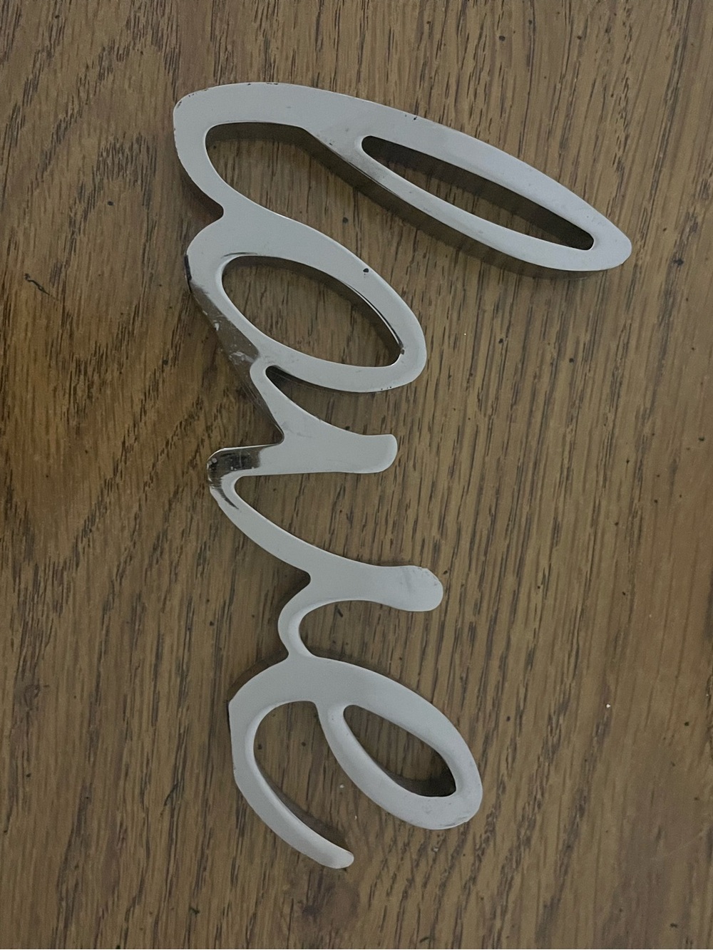 Silver LOVE Script Wall Decor - Minimalist Accent